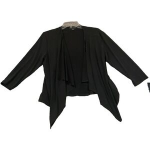 Connected Apparel USA MADE Black Open Point Front Shrug Cardigan‎ Jacket Sz M